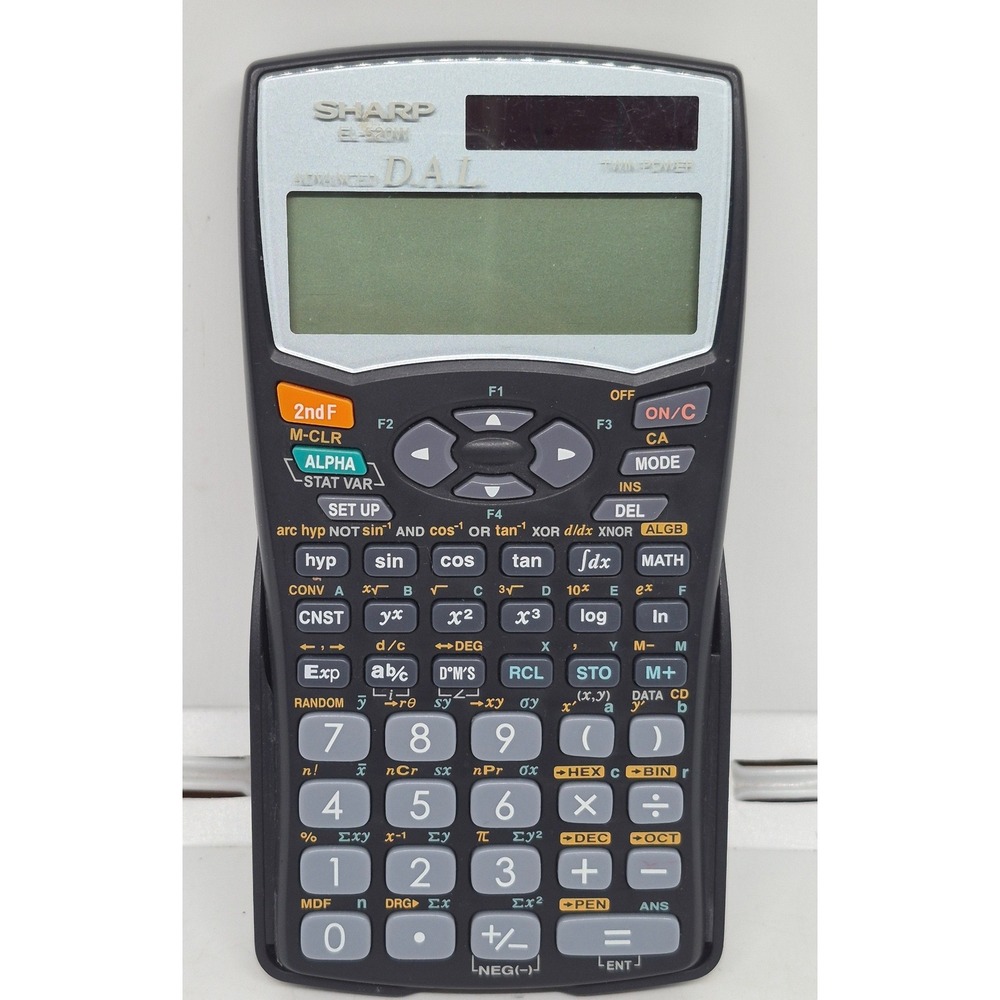 Sharp Calculator EL-520W Advanced DAL Scientific Dual Power Black Gray